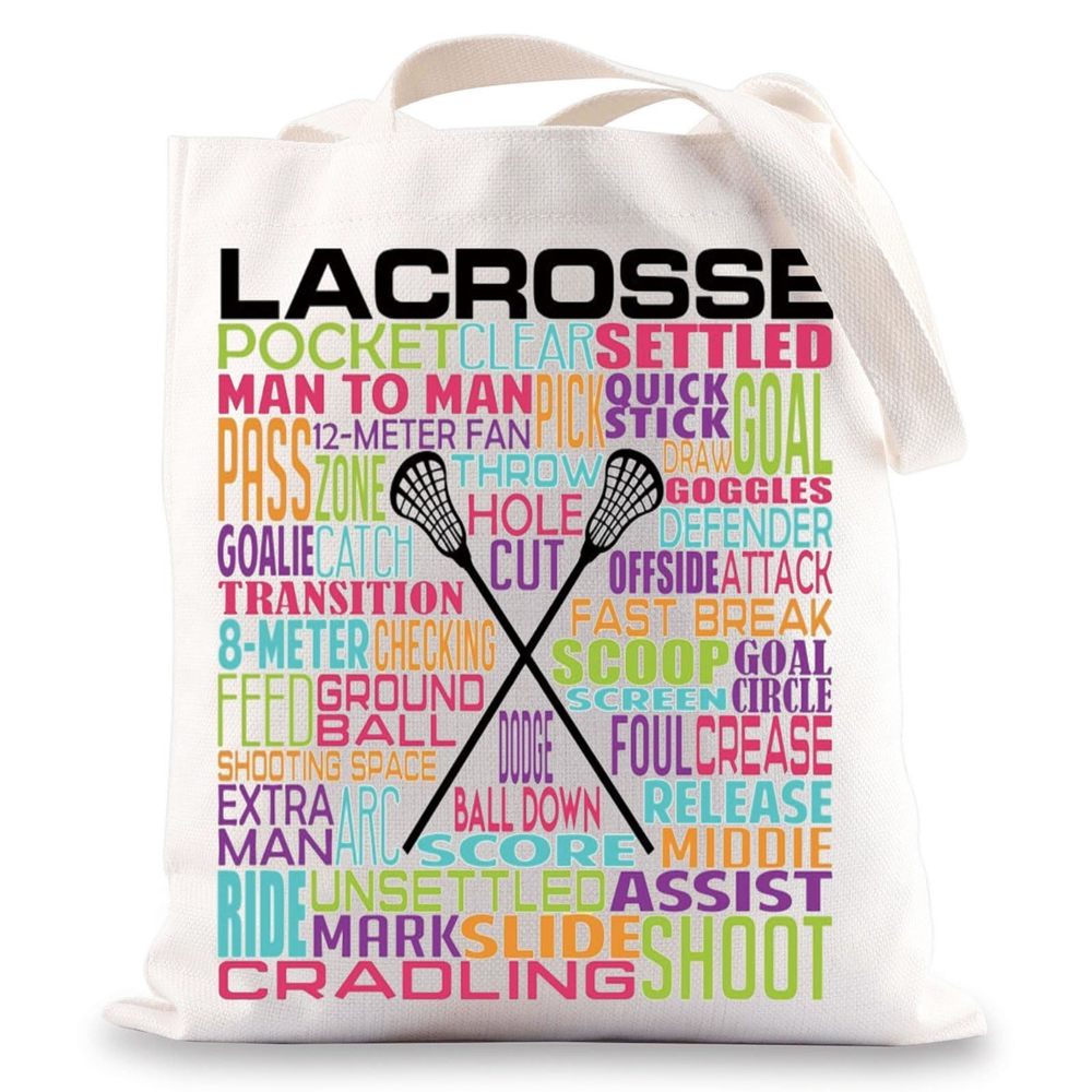 Lacrosse Player Tote Bag Lax Lacrosse Gifts Lacrosse Mom Shoulder Bag C :v